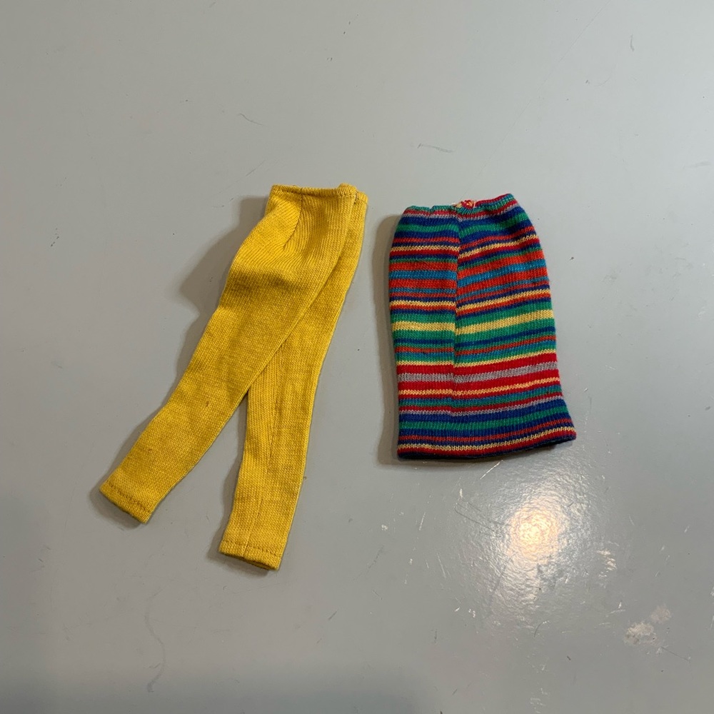 RARE Vintage Barbie Doll Fashion PAK Yellow Knit Pants & Skirt